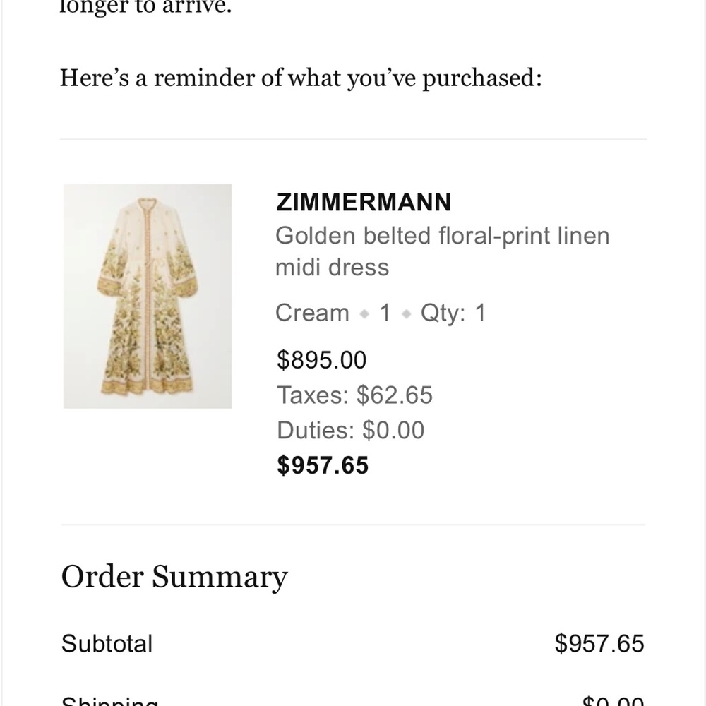 Zimmerman floral linen midi dress size 1 - Picture 2 of 4